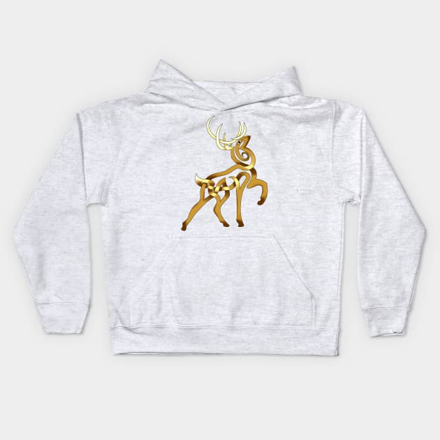 Stag Passant Contourne' Kids Hoodie by KnotYourWorld4